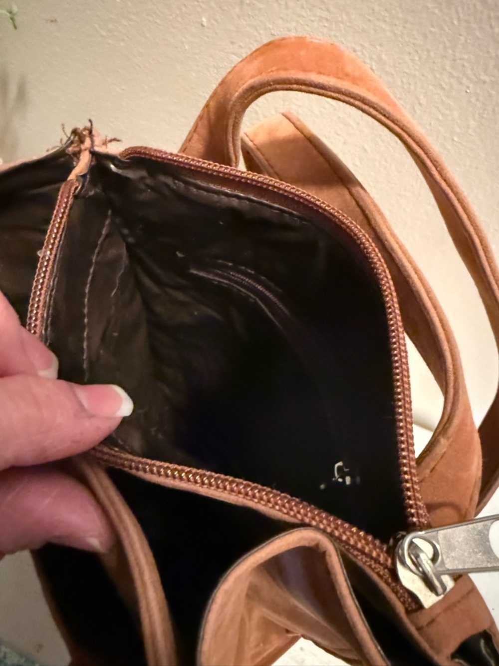 Unbranded Mini Suede Tote In Cognac Color EUC - Picture 6 of 6